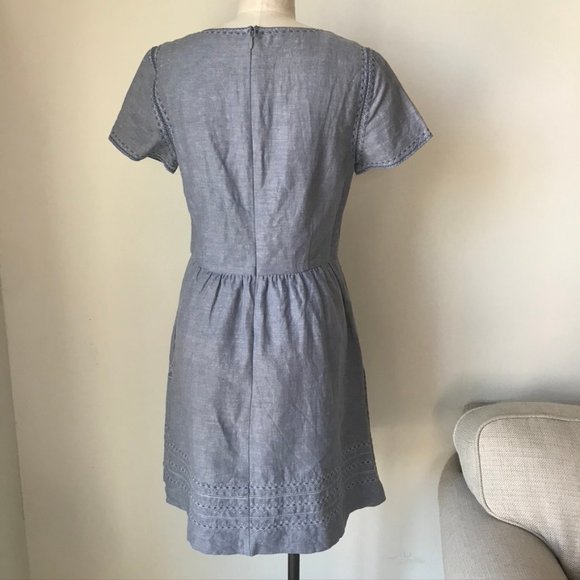 Madewell Embroidered Cotton Linen Midi Dress - Picture 5 of 5